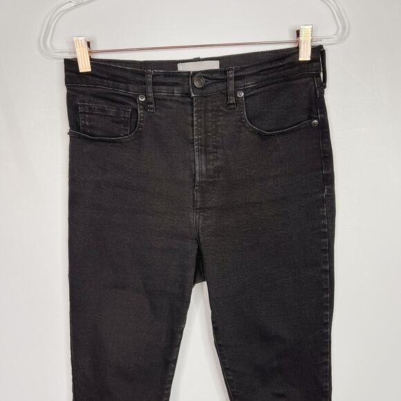 Everlane Womens 29 Ankle Raw Fray Hem Jeans Washed Black Gray Cotton Modal - Picture 3 of 8